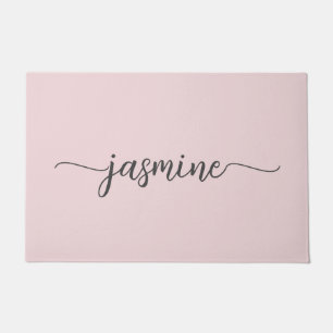 Meisjesachtig Eenvoudig Roze Roze Gepersonaliseerd Deurmat