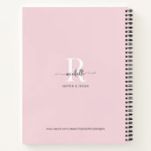 Meisjesachtig Elegant Roze Chic Schrift Monogram N Notitieboek (Achterkant)