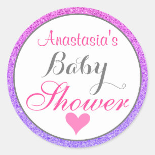 Meisjesachtig en glamoureuze ombre paarse roze gli ronde sticker