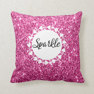 Meisjesachtig en glamoureuze roze glitters glans w kussen
