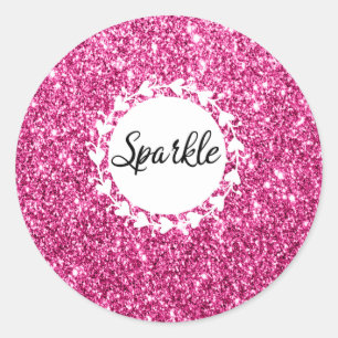 Meisjesachtig en glamoureuze roze glitters glanzen ronde sticker