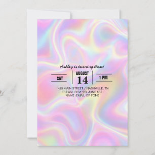 Meisjesachtig fel pastelkleurig holografisch draai kaart