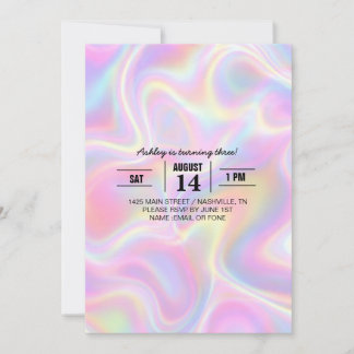 Meisjesachtig fel pastelkleurig holografisch draai kaart