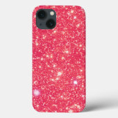 Meisjesachtig Fonkelend Nep Glitter Heet Roze Glam Case-Mate iPhone Case (Achterkant)