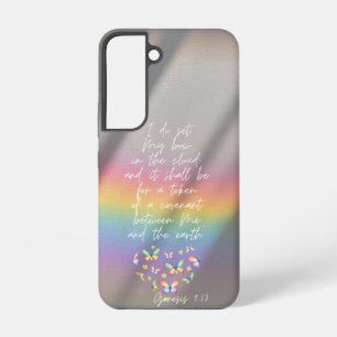 Meisjesachtig geloof regenboog foto Vlinder Hart Samsung Galaxy Hoesje