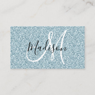 Meisjesachtig & Glam Blauwe Zilveren Glitter Vonke Visitekaartje