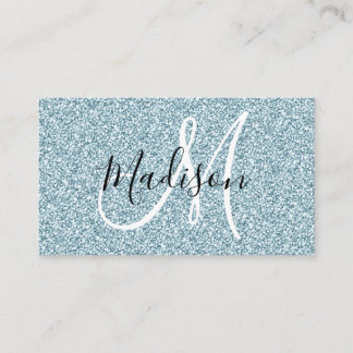 Meisjesachtig & Glam Blauwe Zilveren Glitter Vonke Visitekaartje