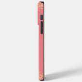 Meisjesachtig Glam Glitter Roze & Gouden Monogram Case-Mate iPhone Case (Achterkant / Links)