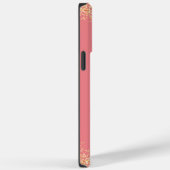 Meisjesachtig Glam Glitter Roze & Gouden Monogram Case-Mate iPhone Case (Achterkant / Rechts)