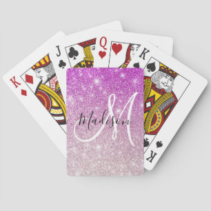Meisjesachtig & Glam Paarse Glitters Schitterende Pokerkaarten