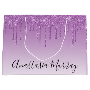 Meisjesachtig & Glam Paarse Lilaglitterdruppels Na Groot Cadeauzakje