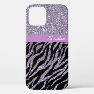 Meisjesachtig Glitter Zebra Dierenprint Patroon Aa Case-Mate iPhone Case