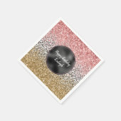 Meisjesachtig Goud Roze Zwart Wit Luipaardprint Gl Servet (Hoek)