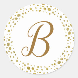 Meisjesachtig Gouden Glitter Stippen Modern Minima Ronde Sticker