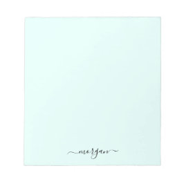 Meisjesachtig groen blauw monogram modern schrift  notitieblok
