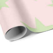 Meisjesachtig Hemels Pastel Roze & Groen Sterren P Cadeaupapier (Rol Hoek)