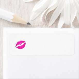 Meisjesachtig hete roze kus blanco etiket