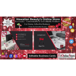 Meisjesachtig kantoor rood zwart stijlvol SEO QR-c Visitekaartje