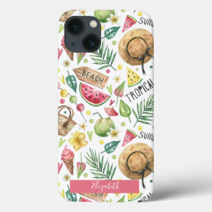 Meisjesachtig Kleurrijke Strand Ontspanning Strand Case-Mate iPhone Case