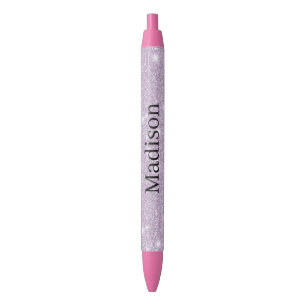 Meisjesachtig Lavendel Nep Glitter Glans Zwarte Inkt Pen
