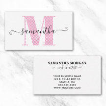 Meisjesachtig licht roze en wit stippelmonogram