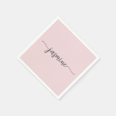 Meisjesachtig Minimalistisch Eenvoudig Roze Monogr Servet (Hoek)