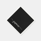 Meisjesachtig minimalistische zwarte monogram kall servet (Hoek)