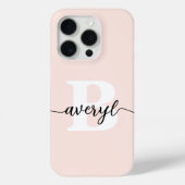 Meisjesachtig monogram roze schrift monogram naam Case-Mate iPhone case (Achterkant)
