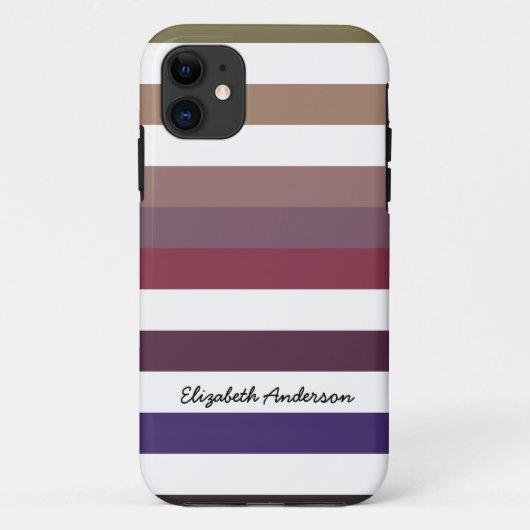 Meisjesachtig paarse brede horizontale strepen met Case-Mate iPhone case (Achterkant)