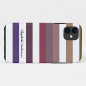 Meisjesachtig paarse brede horizontale strepen met Case-Mate iPhone case (Achterkant (horizontaal))