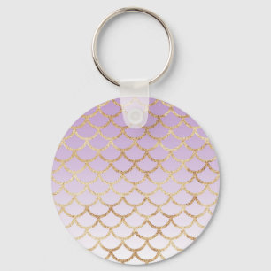 Meisjesachtig paarse gouden zeemeermin glitters fo sleutelhanger