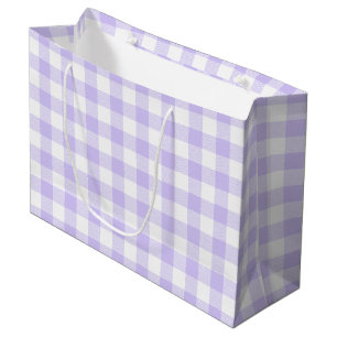 Meisjesachtig pastel lavendel paars geruit groot cadeauzakje
