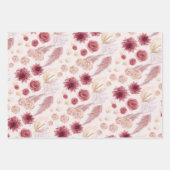 Meisjesachtig Pastel Roze Bloemen Rozen & Wilde Bl Inpakpapier Vel (Voorkant 2)