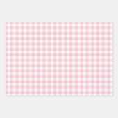 Meisjesachtig pastel roze gingham ruitpatroon mult inpakpapier vel (Voorkant)