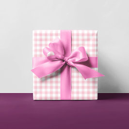 Meisjesachtig pastel roze gingham ruitpatroon mult inpakpapier vel