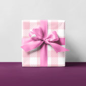 Meisjesachtig pastel roze gingham ruitpatroon mult inpakpapier vel