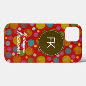 meisjesachtig personaliseerbaar kleur polka stippe Case-Mate iPhone case (Achterkant (horizontaal))