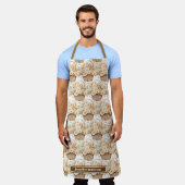 Meisjesachtig perzik bloemenmand print schort (Gedragen)