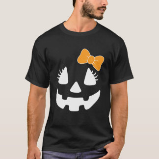 Meisjesachtig pompoengezicht met wimpers Boog Hall T-shirt