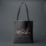 Meisjesachtig Rose Goud Elegante Script Naam Monog Tote Bag<br><div class="desc">Personaliseer uw mooie gegraveerde trendy zwarte Boodschappentas! De tekst hieronder kan worden gepersonaliseerd naar uw gewenste zin of zelfs uw volledige naam; u kunt het ook verwijderen als u dat liever heeft. Als u hulp nodig heeft, neem dan contact met ons op via belytaliarecipes@gmail.com, en we helpen u graag verder....</div>
