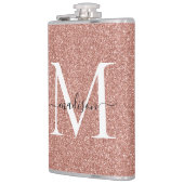 Meisjesachtig Rose Goud Glitter Glans Stijlvol Mon Heupfles (Links)