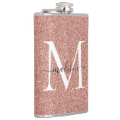 Meisjesachtig Rose Gouden Glitter Glans Stijlvolle Heupfles (Rechts)