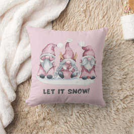 Meisjesachtig roze aquarel Scandinavische Kerst Gn Kussen