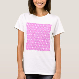 Meisjesachtig roze Art Deco-stijl driehoekenpatroo T-shirt