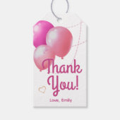 Meisjesachtig Roze Bedankt Verjaardag Cadeaulabel (Voorkant)
