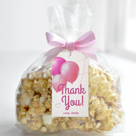 Meisjesachtig Roze Bedankt Verjaardag Cadeaulabel