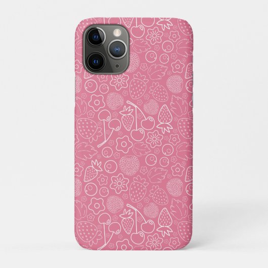 Meisjesachtig roze bes aardbei kers modern. Case-Mate iPhone case (Achterkant)