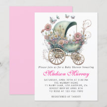 Meisjesachtig Roze Bloemige Buggy Wandelwagen Baby