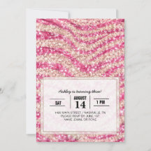 Meisjesachtig roze blush glitter zebra patroon
