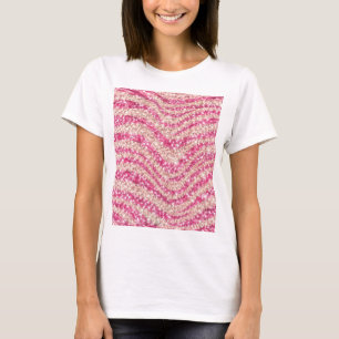 Meisjesachtig roze blush glitter zebra patroon t-shirt
